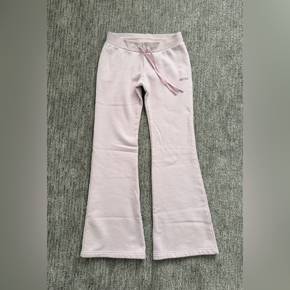Aritzia Pink Sweatfleece Flared Pants